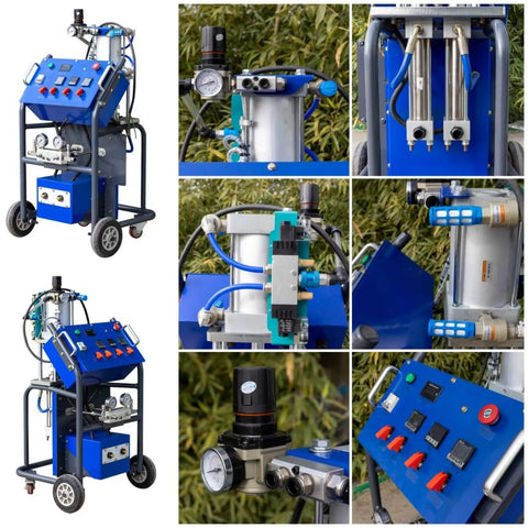 TopRated Dual Component Foam Spray Machine Proportioning Unit For Polyurethane PU Sealant Dispensing with control panel and hoses.