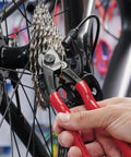 Heavy Duty Wire Rope Cutters 6 Millimeter Capacity With Opening Spring And Locking Lever Anti Fray Blade in use on bike cables