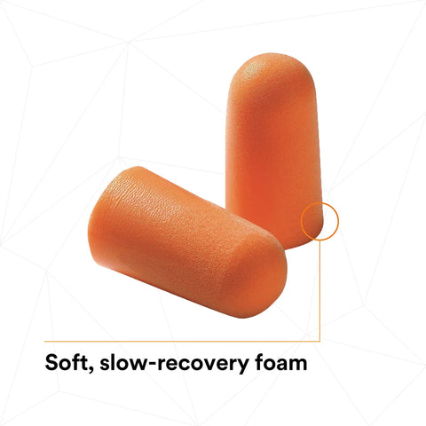 Foam Earplugs 1100 Uncorded 1000 Pair Case With Soft Hypoallergenic Polyurethane Foam, Tapered Comfort Fit For Easy In Ear Rolling