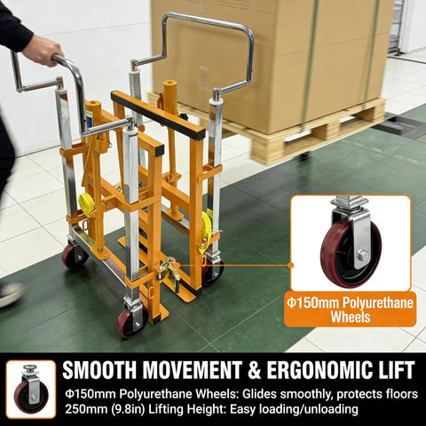 1800 Kg Hydraulic Machinery Mover And Furniture Dolly For No Sweat Heavy Duty Equipment Transport With Adjustable Forks And Foam Pads, 2 Piece Cabinet Mover For Safes And Cupboards, Smooth Warehouse Moving, φ150mm polyurethane wheels
