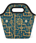 Steampunk Gear Lunch Bag For Women And Men Portable Insulated Waterproof Reusable Lunch Box with gear and pipe design