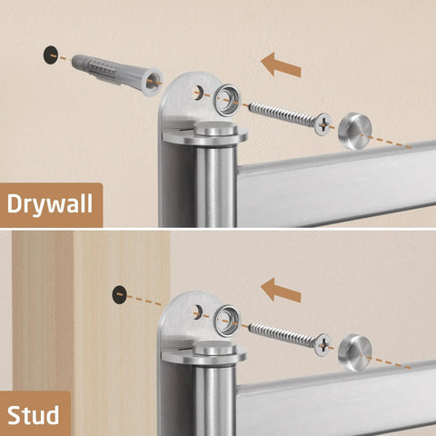 Installation guide for Swivel Towel Rack For Bathroom Nineteen Point Five Inch Swing Out Four Arm Wall Mounted Towel Bar