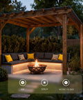 5CCT Low Voltage Outdoor Hanging Lights Set with starry sky lighting on a gazebo, showing LED lights under wooden pergola.
