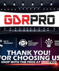 GDRPRO branding with do it yourself, 24/7 support, and high-quality products message highlighted on stage-like display.