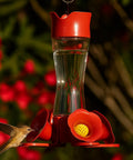 Glass Hummingbird Feeder With Four Flower Ports And Comfortable Perches, Ant Moat And Bee Guards, 8 Oz Nectar Capacity, garden