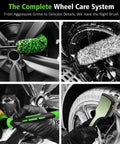 4 Piece Car Wheel Cleaning Kit With 360 Degree Bendable Wheel Brush, Premium Boar Hair Detailing Brush, Microfiber Rim Brush And Tire Brush For Scratch Free, Deep Clean Of Wheels And Tires At Home
