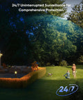 24/7 surveillance illustration with family in garden, highlighting security features for 16 Channel 1080P DVR Recorder.