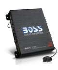 R1100M Monoblock Car Amplifier With 1100 Max Watts At 2 Ohms, 2 Ohm Stable, MOSFET Power Supply with illuminated logo