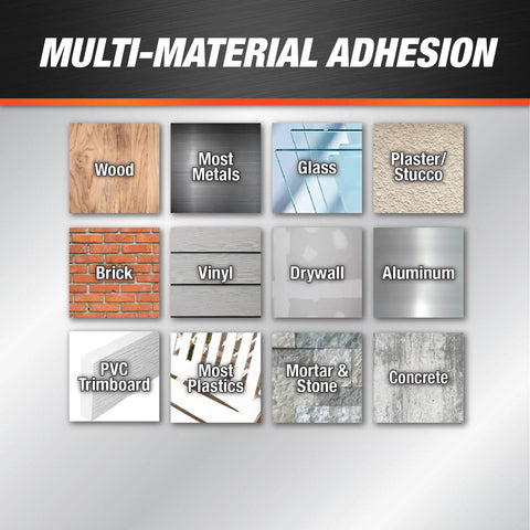 Premium Elastomeric Sealant In Aluminum Gray, 100 Percent Waterproof And Weatherproof, multi-material adhesion chart for sealant