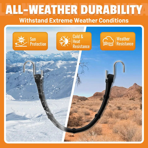 Adjustable 31 Inch Rubber Bungee Cords With Hooks EPDM Heavy Duty Bungee Straps under extreme weather conditions