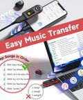 64GB USB MP3 Player With Bluetooth 5.3 Clip For Running And Sports demonstrates easy music transfer to a laptop.