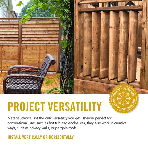 Beefy Black Louver Hardware System For Outdoor Privacy, Holds Up To 11 Boards, Fits 48 Inch Wide Openings, Durable Aluminum Build