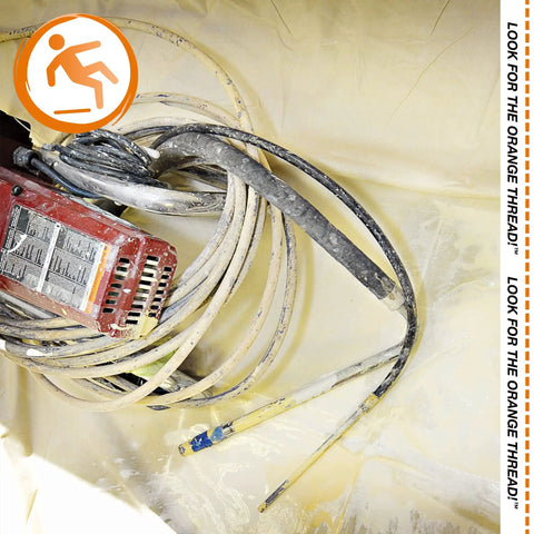 Tools and cables on Eliminator Butyl Drop Cloth 4 ft by 15 ft heavy duty leak proof slip resistant reusable paint stain drop cloth.