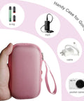 Heavy Duty Tech Travel Organizer Case For Vape Pods And Charging Cables Hella Slick Pink Mini Stash Bag for earbuds in hand.