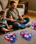 Father and son playing with All Terrain Amphibious RC Vehicle With 4WD Waterproof Design For Land And Water Gesture Control Stunt Car Boat