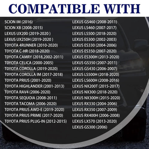 Top Shelf Ten Piece Fuel Door Fastener Clips Specialty Rivets Replace Oe 90269 06017 compatibility chart for Toyota Lexus models.