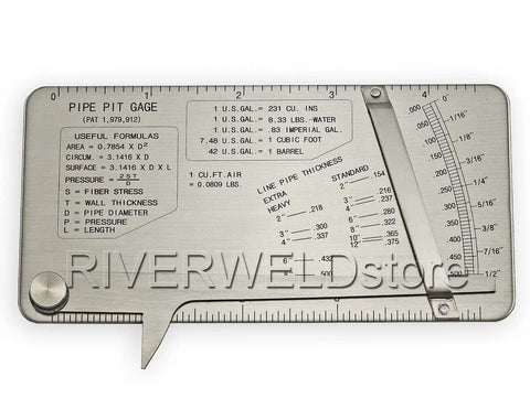Pipe Pit Welding Gauge For Pro Grade Weld Inspections, Heavy Duty Stainless Steel Gauge With Locking Arm, Reads 0 To 1/2 Inch In 1/64 Inch Increments, Durable Metal Pit Test Tool That Is Field Ready, stainless steel