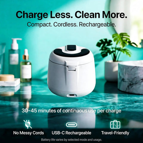 Ultrasonic Retainer Cleaner Pro With UV Light Rechargeable Dental Pod For Mouthguards Dentures And Aligners Three Cleaning Modes Quick Deep Gentle Tablets Included, cordless USB-C