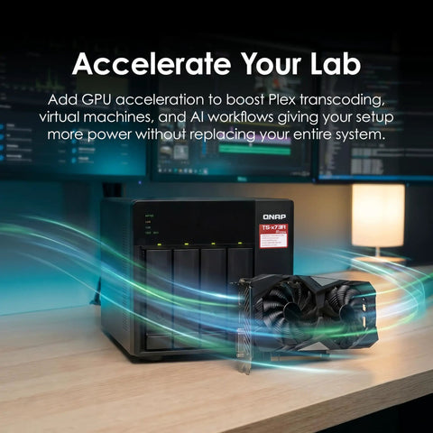 Heavy-Duty 4-Bay Desktop Nas Built To Crush Massive Data Loads Without Breaking A Sweat, Featuring Quad-Core Amd Ryzen Processor And 8Gb Ram with GPU for enhanced performance.
