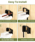 4 Inch U Bolt Door Loop Lock Heavy Duty Security Latch Black Anti Theft Privacy Bolt installation steps with gloves