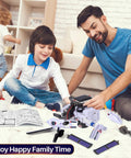 Solar Robot Science Kit For Kids Ages 8 To 14 Gift Set With Six Cool Buildable Robots That Move On Land, 120 Piece STEM Toys For Boys And Girls Teens 9 10 11 12 13 with child and adult building robot