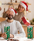 Couple enjoying Christmas with 50 Pack 20 Oz White Sublimation Tumblers With Individual Gift Boxes, Straws, Cleaning Brush, Splash Proof Lids, Rubber Bottoms, And Shrink Wrap Film For DIY Heat Transfer Crafts And Personalized Gifts