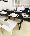 Dining table covered with Matte Black Contact Paper For Cabinets And Walls Peel And Stick Waterproof Vinyl Wrap