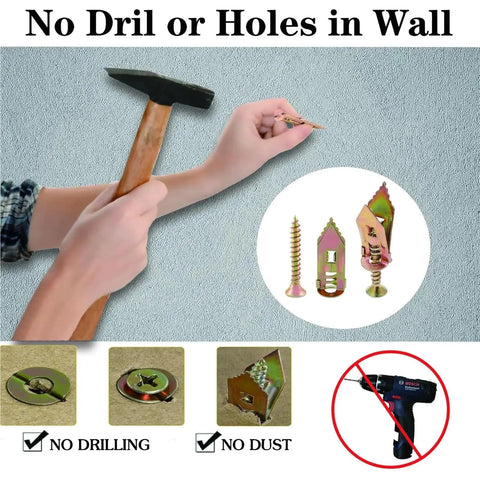 Self-Drilling Drywall Anchors With Screws Kit, 100Pcs 12x40mm Wall Dowel Expansion Bolts, Easy No-Prep Install, Heavy-Duty Yellow Zinc Plated Carbon Steel For Secure Wall Mounts, on drywall