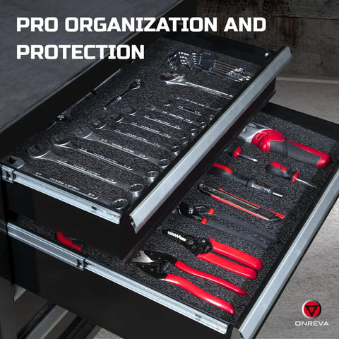Solid Setup Tool Box Foam Inserts 48 By 24 By 2 Inch 2 Pack Polyethylene Cushion Mats For Hard Cases Featuring Custom Shadow Cutouts To Keep Gear Locked In Black With Red