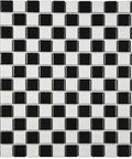 Slick Glossy Checkerboard Porcelain Mosaic Tile 13 Inch By 13 Inch Mesh Mounted Sheets for Floor and Wall Use, high shine finish