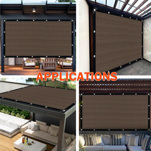 Sun Shade Cloth With Grommets For Patio And Pergola Three By Three Feet Provides Ninety Percent UV Protection in outdoor setup