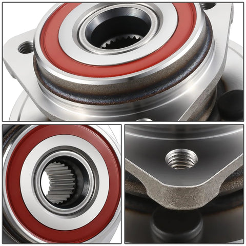 78mm Full Cast Rotor Front Wheel Bearing Hub Assembly Direct-Fit For Jeep Cherokee 1999-2001 And Jeep Wrangler 1999-2006 2Nd Design Driver Or Passenger Side Bare Steel Factory Style Replacement Easy Install