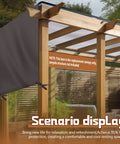 All Weather Pergola Replacement Canopy For Outdoor Patio Porch Backyard 16 By 8 Ft Waterproof Shade Top Cover in coffee color