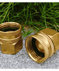 3/4 NPT To Garden Hose Adapter Swivel Connector Brass 3/4 GHT Female To 3/4 NPT Female With Washer No-Fuss Leak-Free Water Hose Fittings For Irrigation And Outdoor Faucets 2 Pack, brass adapters on stone