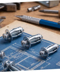 35-Piece Petal Expansion Nut Bolts Set M4 M5 M6 For Hollow Wall And Iron Skin Fastening Heavy Duty Hardware Kit With Quick Install And Reliable Hold For Home Repairs And DIY Projects on blueprint with metal bolts