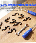150 Pc Plastic Pegboard Hooks Set For Workshop And Garage No Tools Needed Pro Grade Easy Wall Mount Hooks For Tools Wrenches Tableware And More Durable Black Pegboard Accessories For Stable Flexible Storage, black hooks on wood