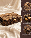 Natural Water Hyacinth Wicker Storage Baskets With Lids Set Of 2 handwoven showing weave and closure details