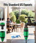 Magnetic Outdoor Fan Misting Kit With Triple Nozzle Design, 16.4 Foot Misting Line adapter fits US faucets