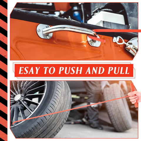 4 Pack 31 Inch Orange Fifth Wheel Puller Set For Semi Trucks Fifth Wheel Pin Puller Heavy Duty Cotter Spring Lifting Tool in use