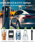 Ccs To J1772 Adapter Knock Your Socks Off For Tesla Cybertruck Dropping Blazing Fast Two Hundred Fifty Amp Juice Compatible With Model Three Y S X Public Charging Stations with Tesla EV charging at station.