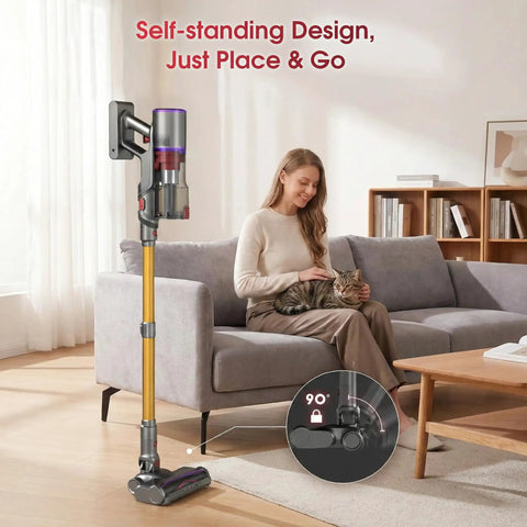 Total Game Changer Cordless Stick Vacuum Cleaner Delivering Raw 55Kpa Suction and Smart Anti Tangling Brushes in home setting