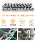 M2 0.4mm Nylon Insert Lock Nuts 304 Stainless Steel A2-70 Hex Nylock Nuts Coarse Thread, packaging and applications
