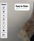 Extra Large Heavy Duty Commercial Entrance Rug Top Notch Walk Off Mat Built Tough For Heavy Foot Traffic Water Resistant Boot Scraper Gray Floor Mat shows clean dirt being removed.