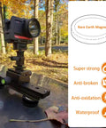 Installed MUTUACTOR rubber-coated neodymium magnets mounting a camera on a vehicle hood