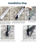 Installation steps of Premium Aluminum Base Rail Channel For Deck And Stairway Railing, showing channel alignment and glass panel setup.