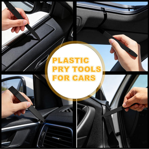 10 Piece Car Trim Removal Tool Kit With Non Scratch Plastic Pry Tools And Auto Clip Pliers For Door Panels, Dashboards