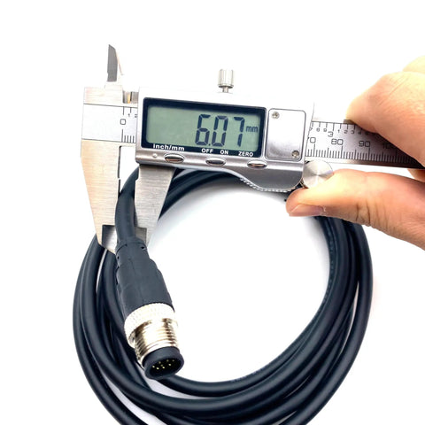 Measuring M12 12 Pin Male Connector Cable A Code Straight Molding Wire 2M AWG26 PVC Jacket Industrial Sensor Cable With Brass Gold Plated Contacts