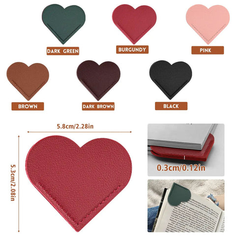 Genuine Leather Heart Page Corner Bookmarks For The Reading Crew Soft Grip Clips Totally Sweet Multi Color Set displayed in various colors.