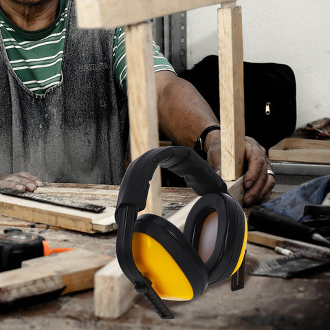 Adjustable Yellow Noise Blocking Ear Defenders For Shooting And Industrial Jobs With Slap Up Soundproof Earmuffs for woodworking.