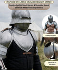 Medieval Shoulder Pauldron Set With Iron Gorget And Spaulders For LARP Ren Faire SCA Knight Armor Cosplay